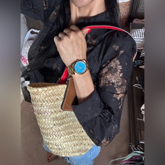 Christian Louboutin straw and leather bag - Picture 14 of 15